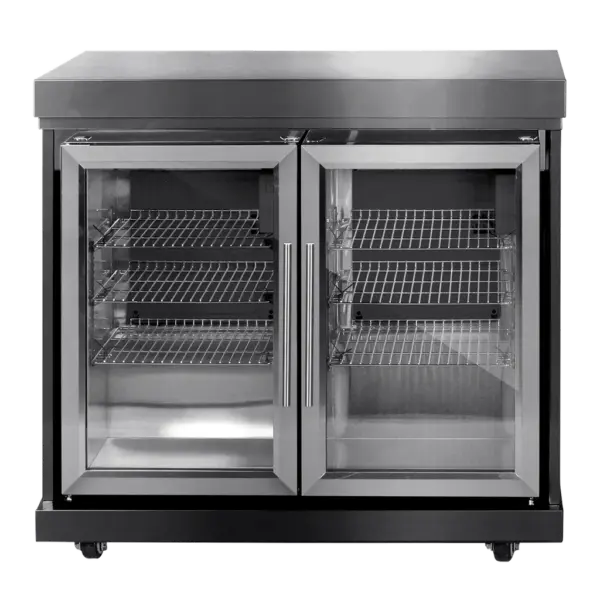 Myoutdoorkitchen Black Collection - Modul Kühlschrank mit Doppeltüren