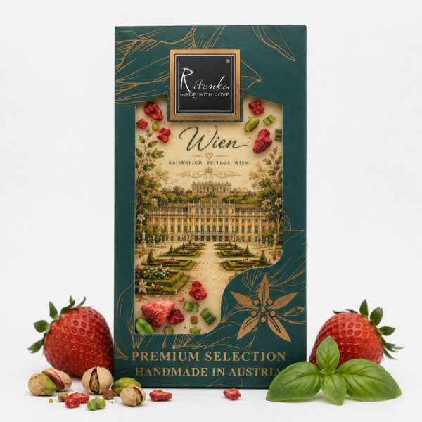 Premium weiße Schokolade - Kaiserlich Zeitlos ( Erdbeere, Basilikum)