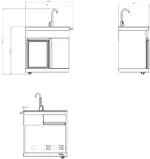 Myoutdoorkitchen Pure Modul mit Kühlschrank, Spülbecken und Aufbewahrungsschrank – Bild 3
