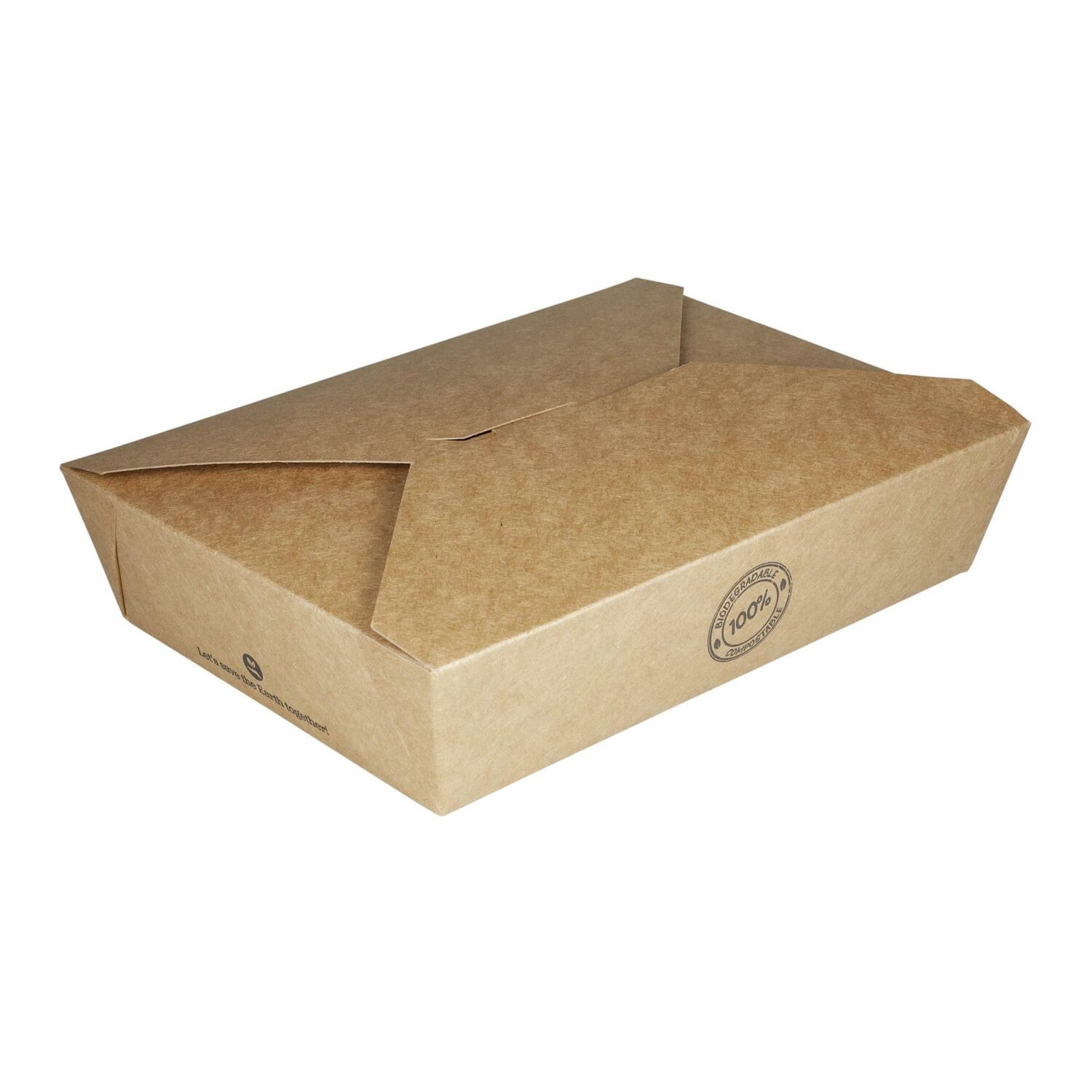 25228NA Take-Away Boxen Menüboxen ToGo aus Karton mit PLA-Innenbeschichtung, 21.6x16x6.4cm, 25 Stk. – Bild 1