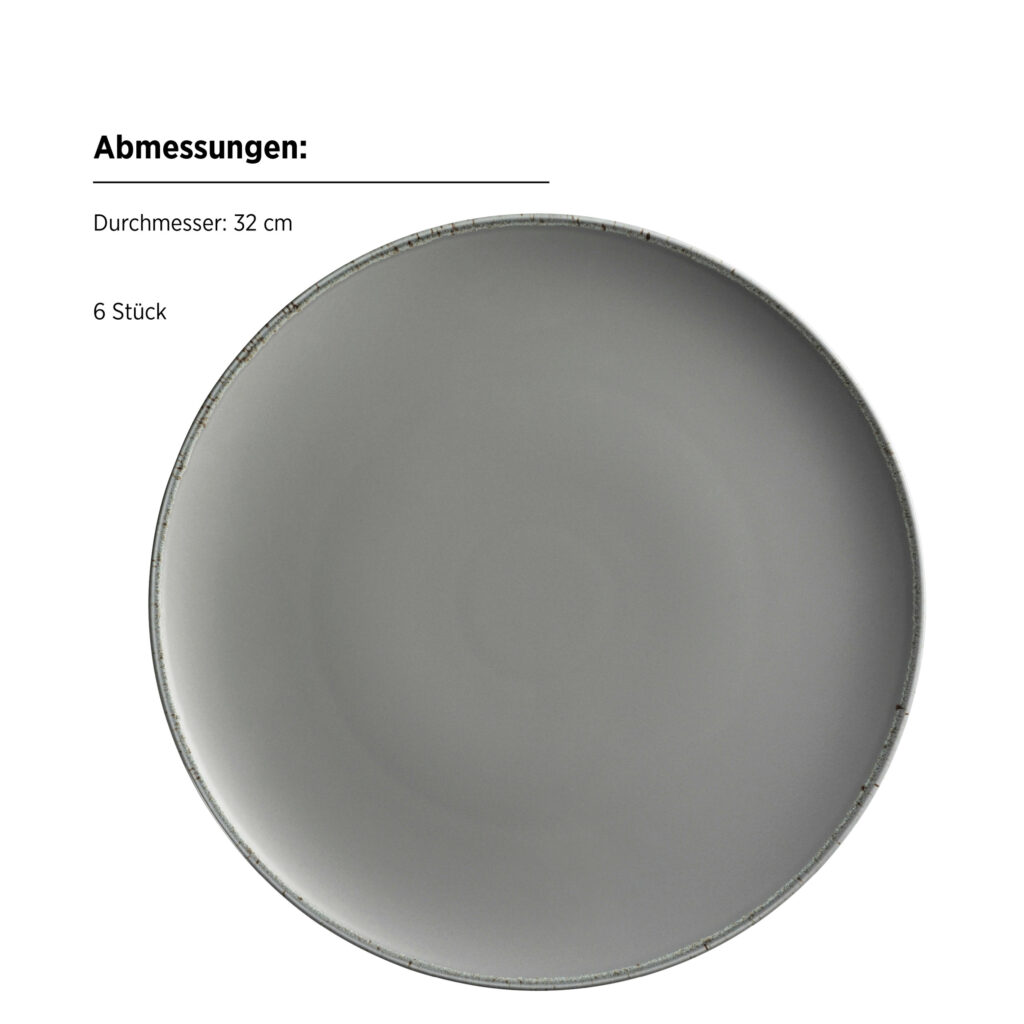 Mäser NEUTRAL Teller flach 32 cm, 6er Set