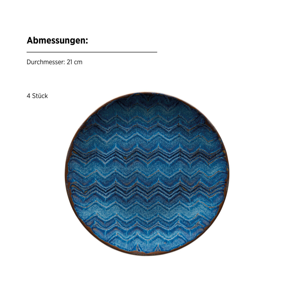 Mäser TINKA Dessertteller 21 cm, 4er-Set, CLASSIC BLUE