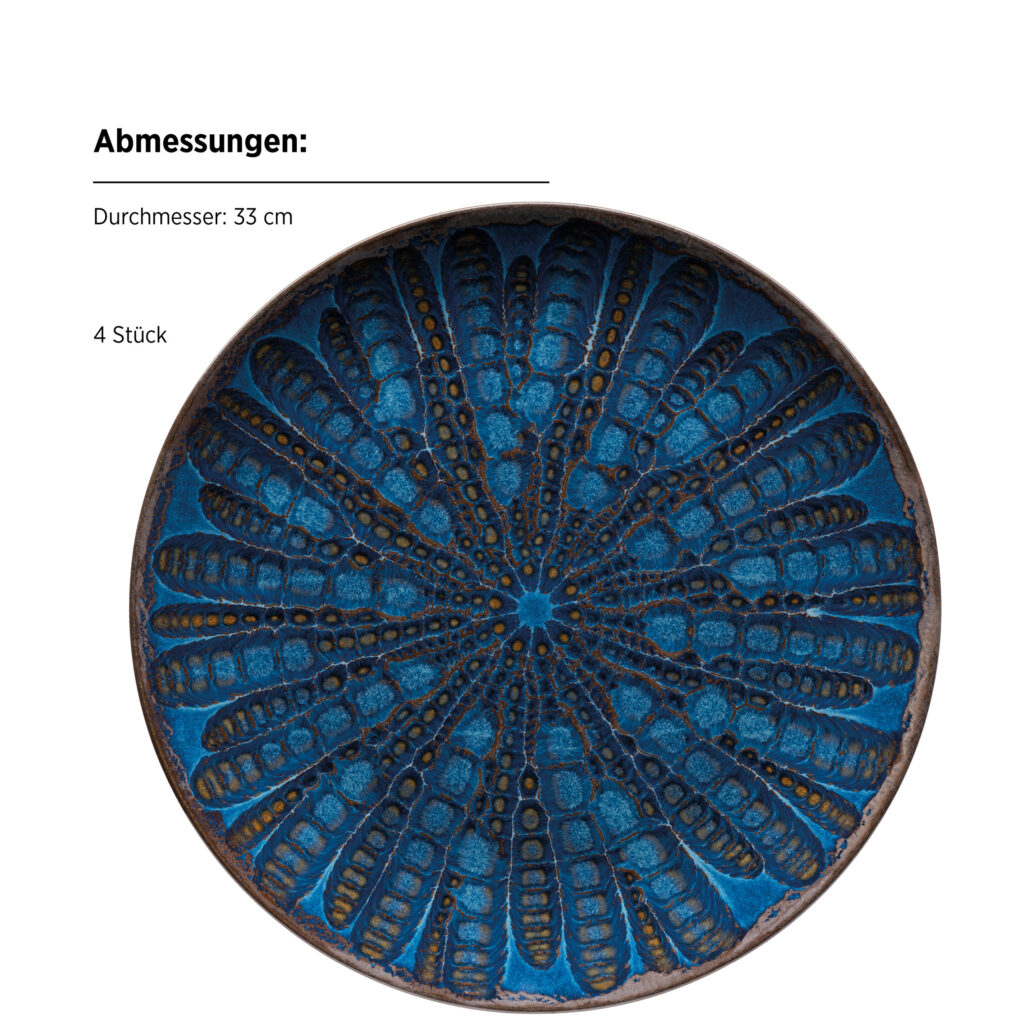 Mäser MIRNA Platzteller 33 cm, 4er-Set, CLASSIC BLUE