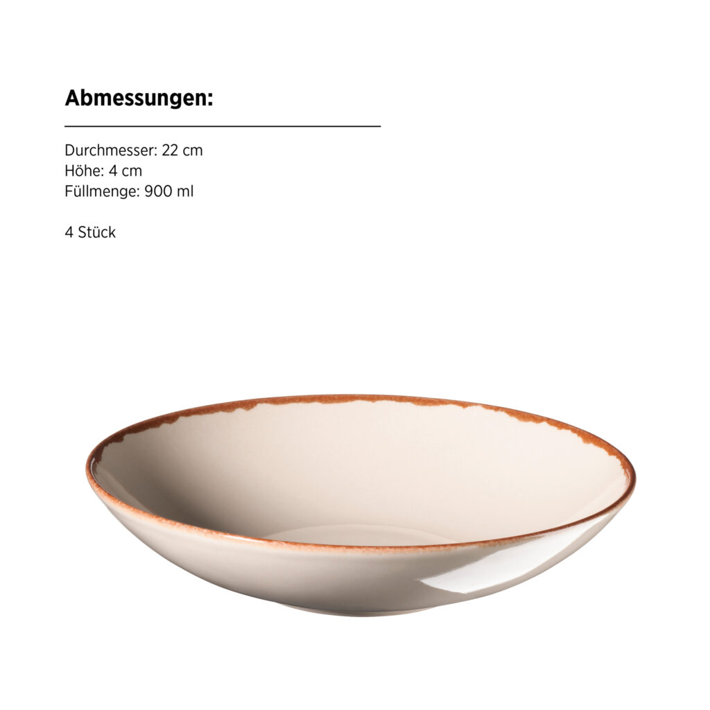 Mäser ELENI Teller tief 22 cm, 4er-Set