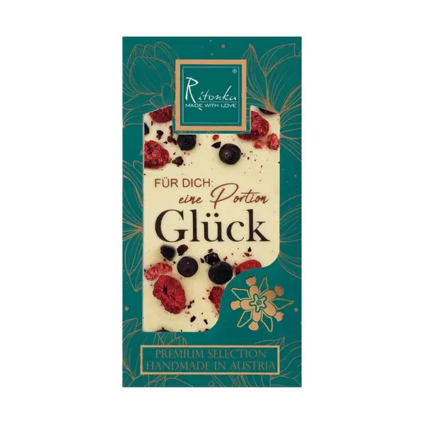 PREMIUM weiße Schokolade - Für Dich eine Portion Glück 95g