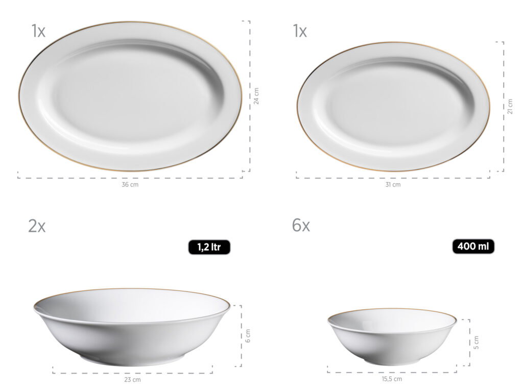 Mäser PROFESSIONAL DINING Zusatzpaket 24-tlg. GOLDRAND