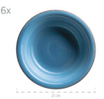 Mäser LUMACA Teller tief 21,6 cm, 6er-Set, DUNKELBLAU