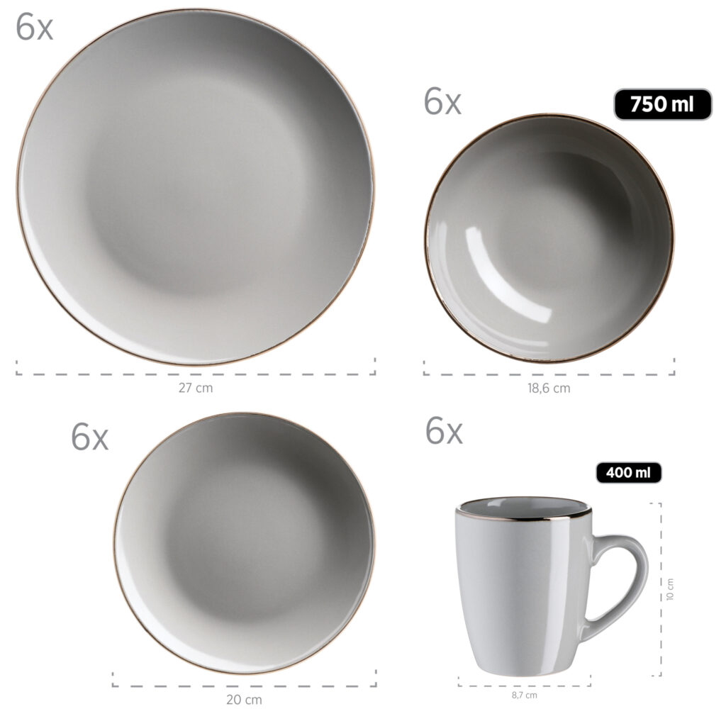 Mäser METALLIC RIM Kombiservice 24-teilig