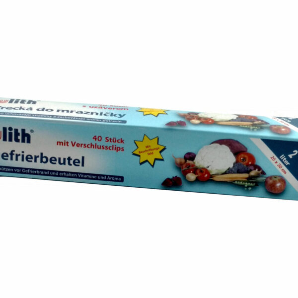 Gefrierbeutel mit Verschlussclips, 20 x 30 cm, 2 Liter, 40 Stk.