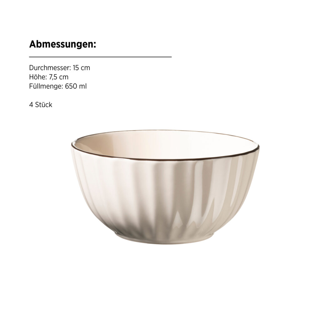 Mäser OSITA Schüssel 15 cm, 4er-Set, Weiß