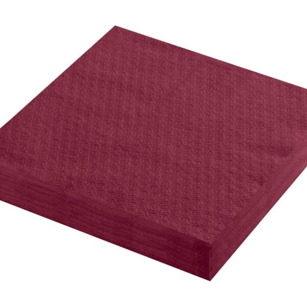 Servietten Prägeservietten 1-lagig, 33 x 33 cm, bordeaux, 100 Stk.