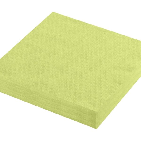 Servietten Prägeservietten 1-lagig, 33 x 33 cm, gelbgrün, 100 Stk.