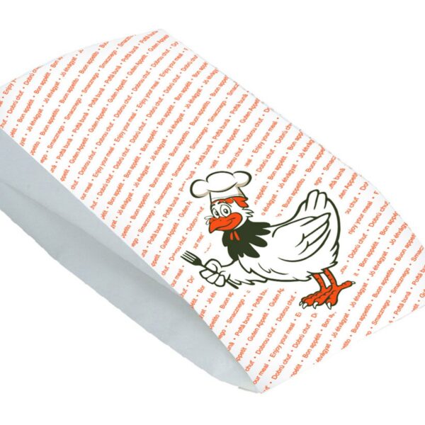 Hähnchenbeutel Warmhaltebeutel für halbes Huhn 10,5+5,5x24 cm, 2-lagig, 100 Stk.