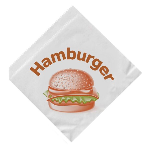 Hamburgerbeutel 16 x 16 cm, oben und 1x seitlich offen, 500 Stk.