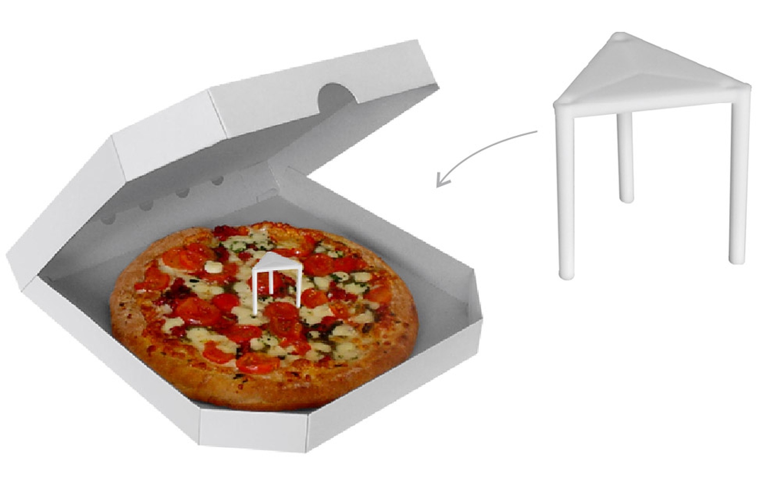 71999 Abstandshalter aus Kunststoff für Pizzakartons 3 cm, 100 Stk. – Bild 1