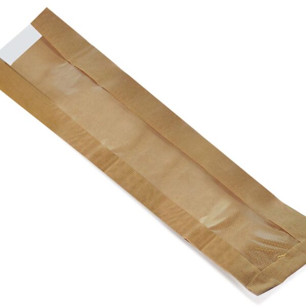 Papierfaltenbeutel für Baguettes 12 + 4 x 59 cm, mit Fenster 6cm, 1000 Stk.