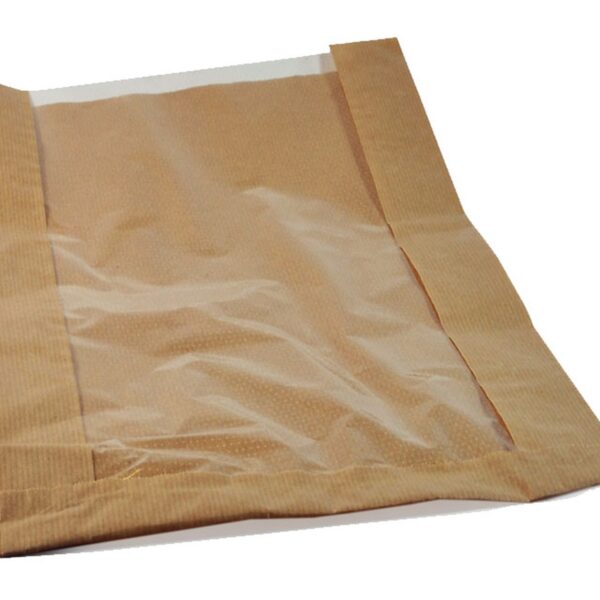 Papierfaltenbeutel für Brotlaib rund 26 + 7 x 40 cm, mit Fenster 19cm, 1000 Stk.