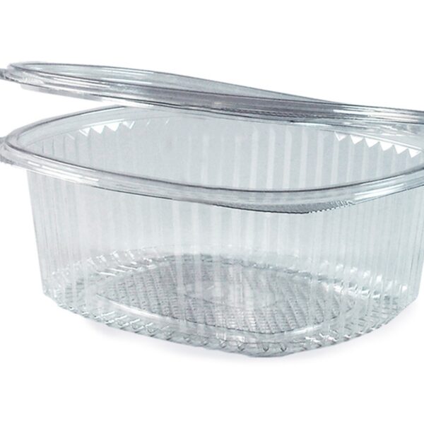 Feinkostbecher oval klar mit Deckel 375 ml (PET), 50 Stk.