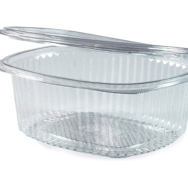Feinkostbecher oval klar mit Deckel 750ml (PET), 50 Stk.