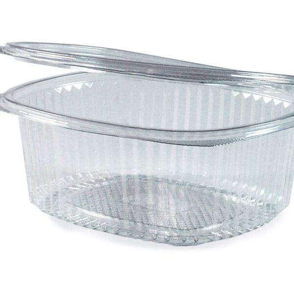 Feinkostbecher oval klar mit Deckel 1000 ml (PET), 50 Stk.