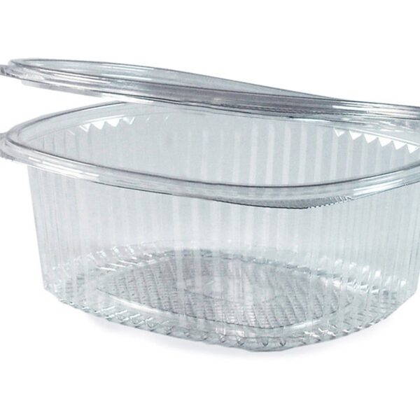 Feinkostbecher oval klar mit Deckel 1500 ml (PET), 50 Stk.