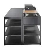 Myoutdoorkitchen Nordic Line - Arbeitstisch mit Regalfläche 180 cm (Schwarz) – Bild 4