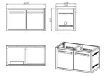 Myoutdoorkitchen Nordic Line - Grundmodul mit Tür 120 cm (2 Module) - Schwarz – Bild 6