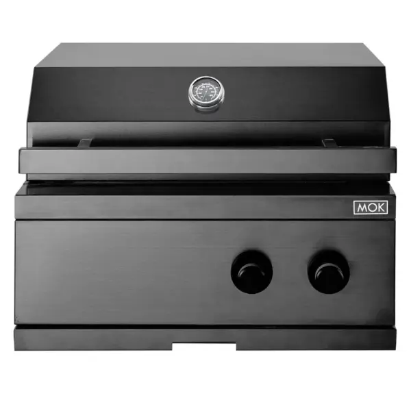 Myoutdoorkitchen Nordic Line - Integrierbarer Gasgrill (2 Brenner) Schwarz