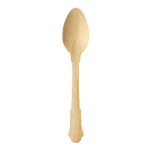 Kaffee- und Dessertlöffel aus Holz, 12 cm, natur, Vintage Design, 50 Stk.