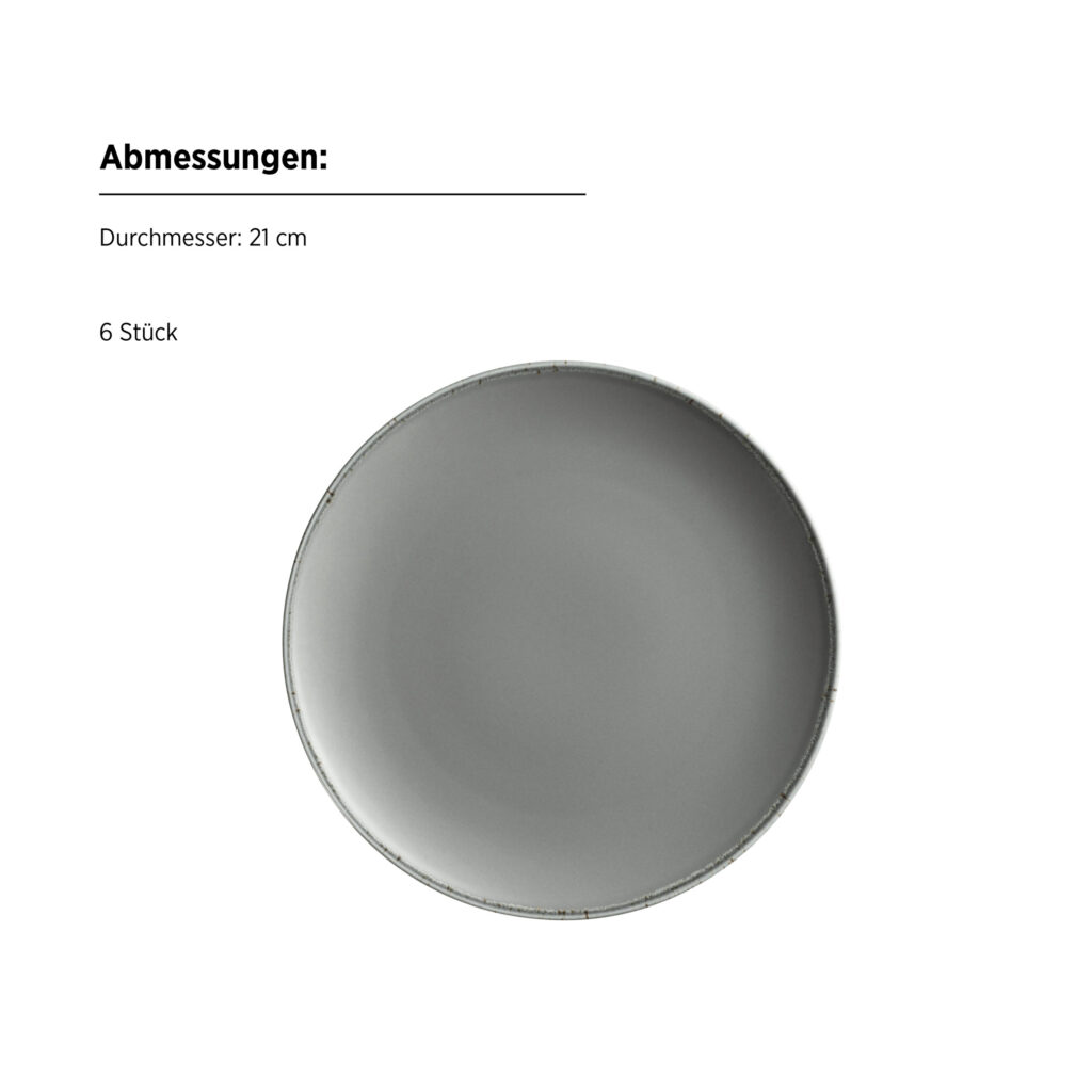 Mäser NEUTRAL Dessertteller 21 cm, 6er Set