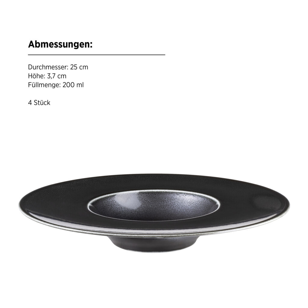 Mäser ANGRY Gourmetteller 25 cm SCHWARZ, 4er Set