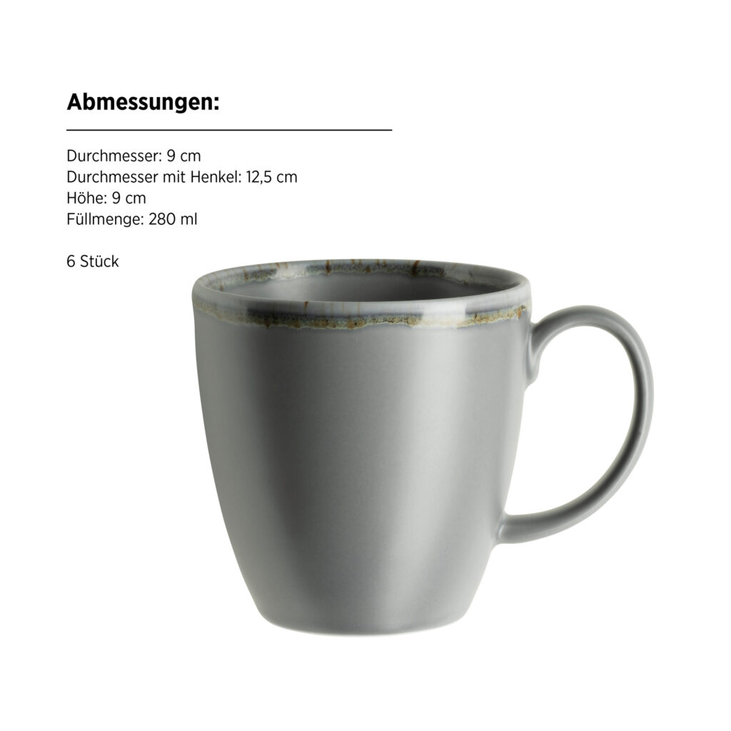 Mäser NEUTRAL Kaffeebecher 330 ml, 6er-Set