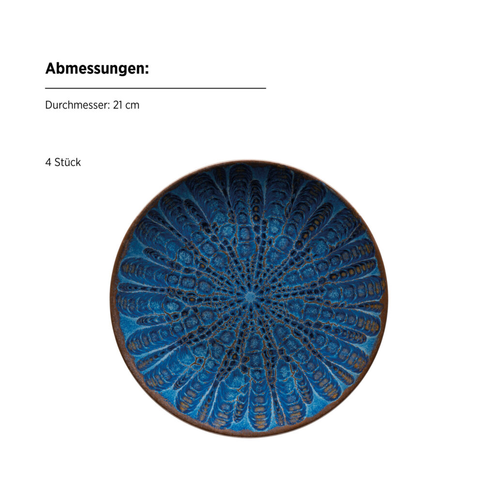 Mäser MIRNA Dessertteller 21 cm, 4er-Set, CLASSIC BLUE