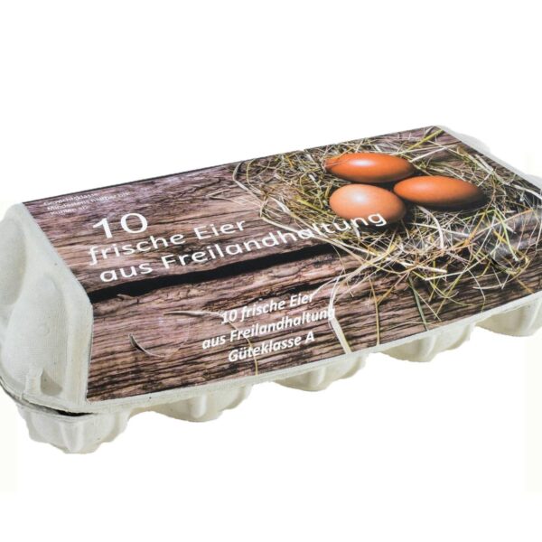 Eierverpackungen für 10 Eier Freilandhaltung, weiß, 154 Stk., für S, M, L