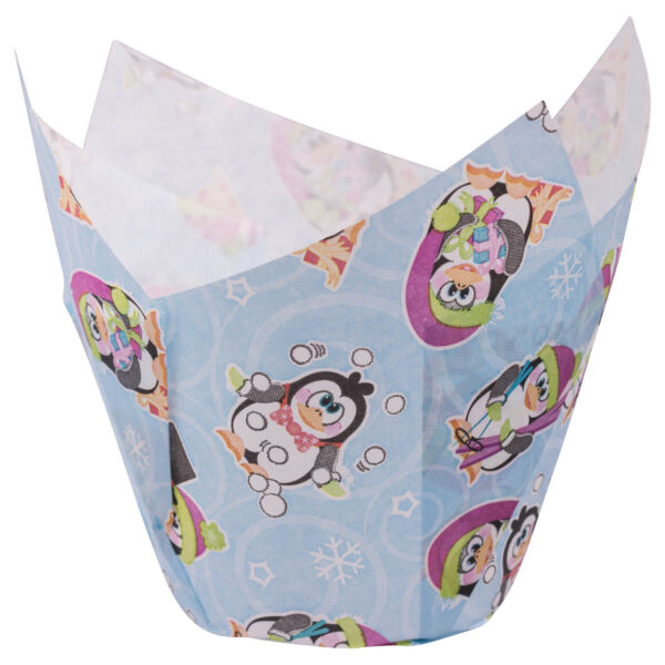 Muffin-Tulip-Wraps O 50 x 85 mm Pinguin, 160x160 mm, 24 Stk.
