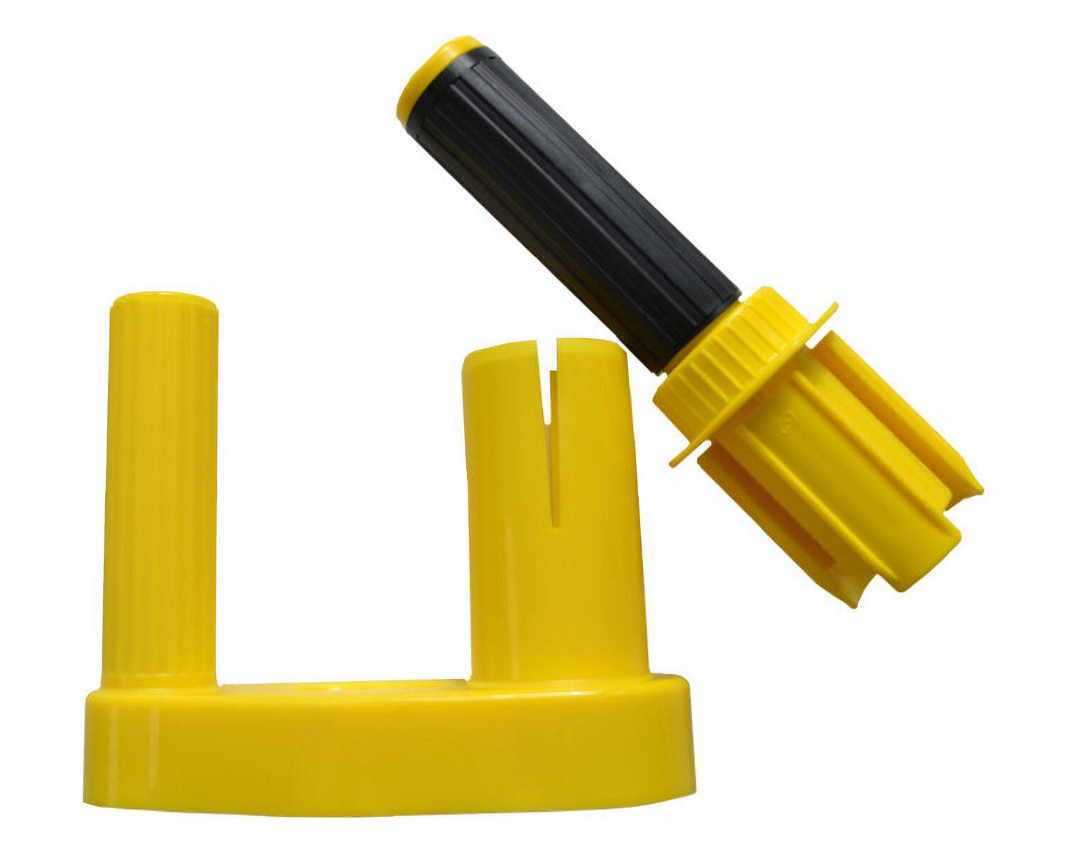 DM-32001010-W520 Abroller-Griffset für Handwickelfolie Stretchfolie, Kunststoff gelb/grün – Bild 1