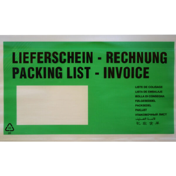 Dokumententaschen Lieferschein/Rechnung DIN Lang 235x130 mm, 1000 Stk.
