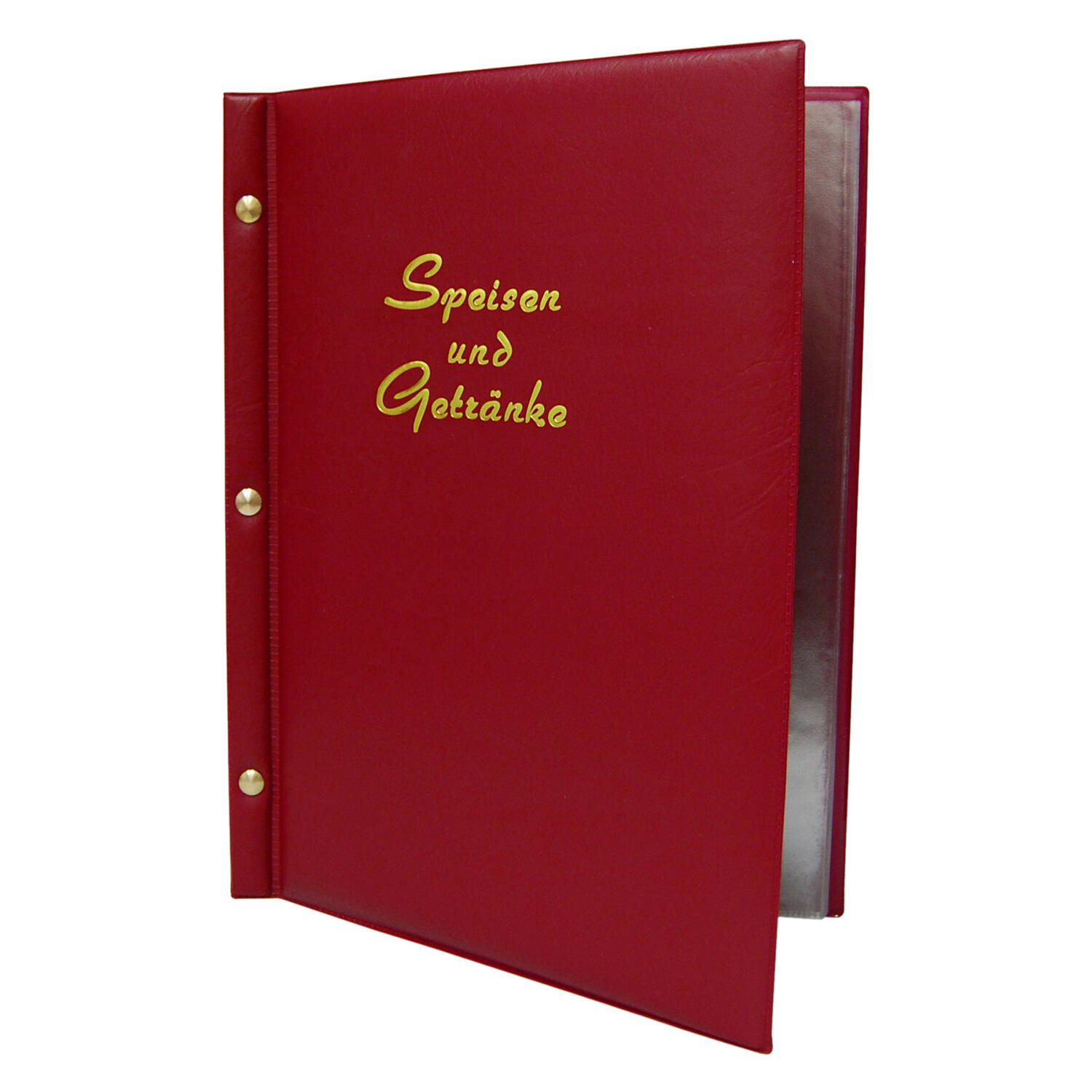 DS-15229 Speisekarte (PVC) "Speisen und Getränke" weinrot, 8 Seiten, A4, 1 Stk. – Bild 1