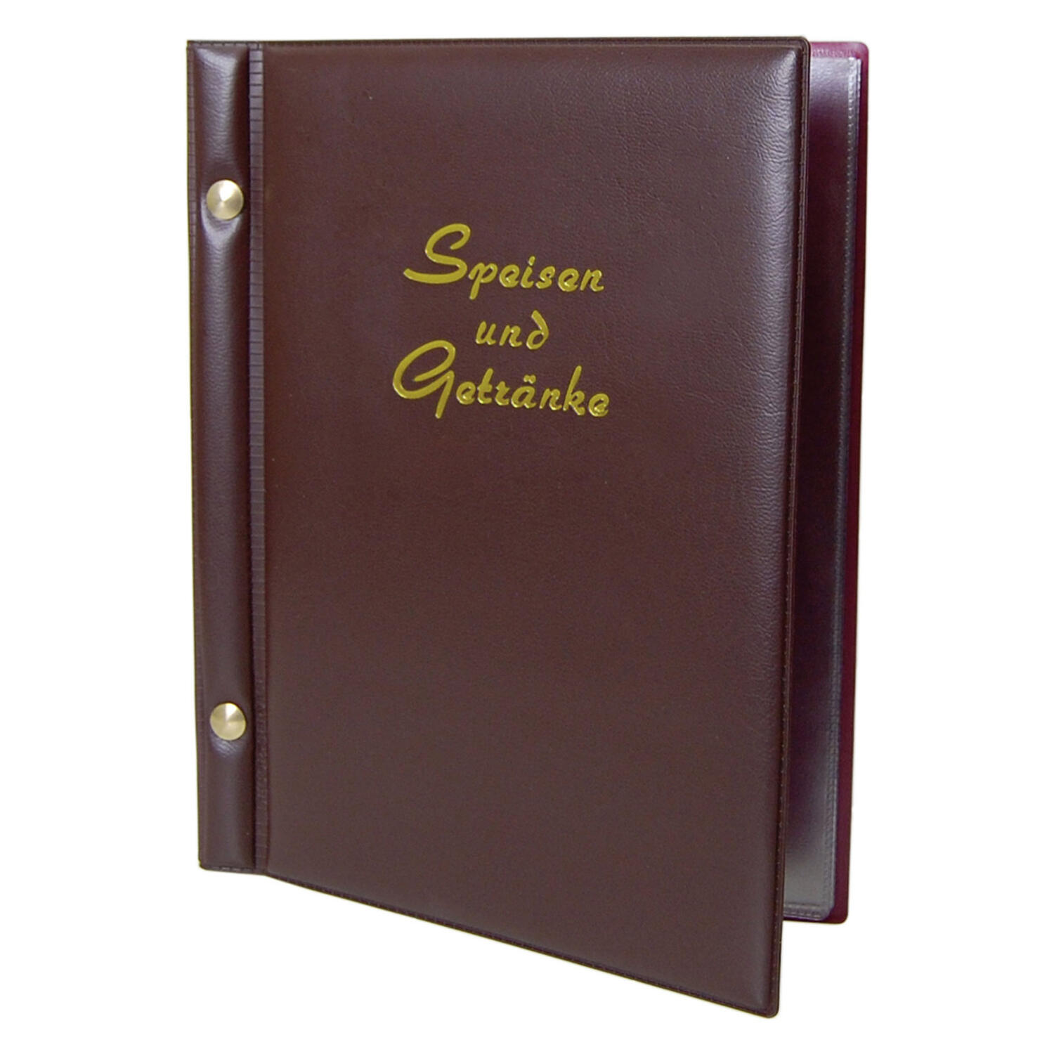 DS-15266 Speisekarte (PVC) "Speisen und Getränke" dunkelbraun, 8 Seiten, A5, 1 Stk. – Bild 1