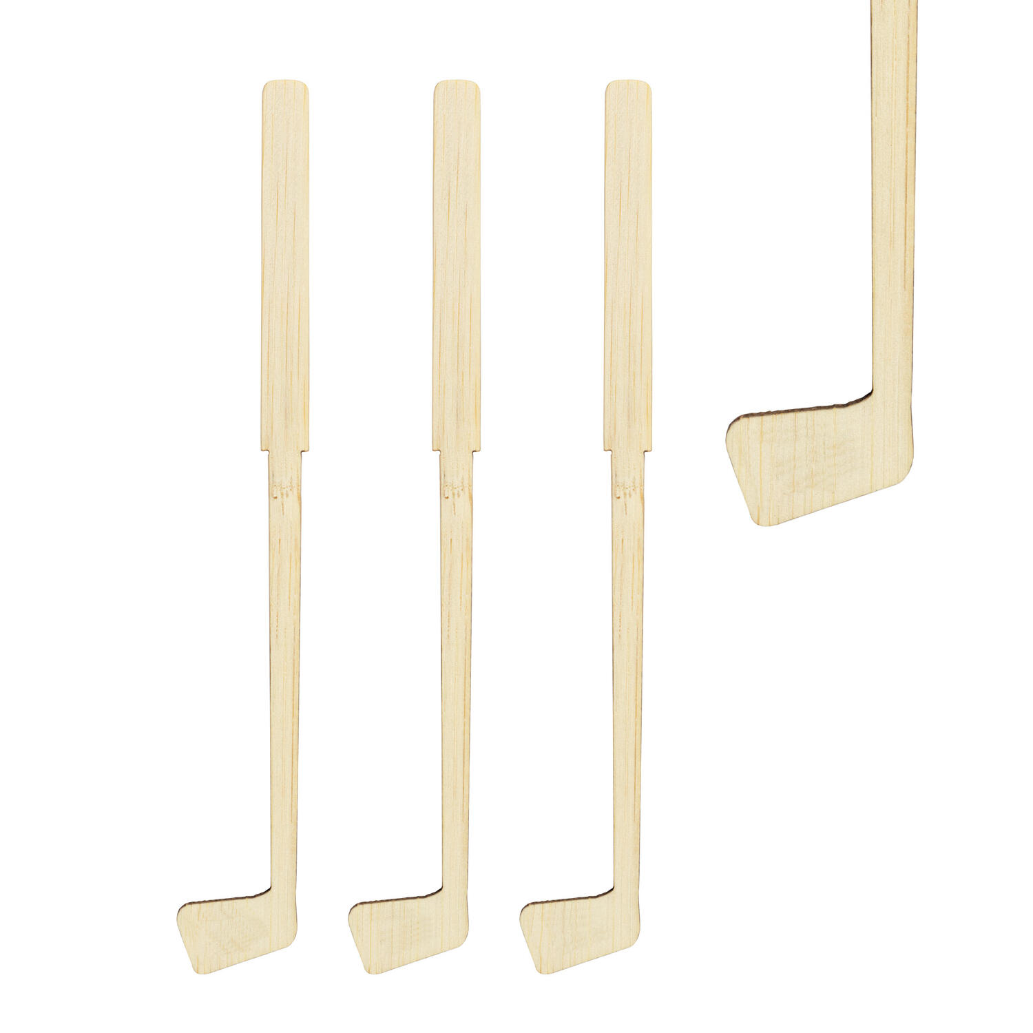 DS-20056NA Rührstäbchen "Golfschläger" aus Bambus, 16cm, 100 Stk. – Bild 1