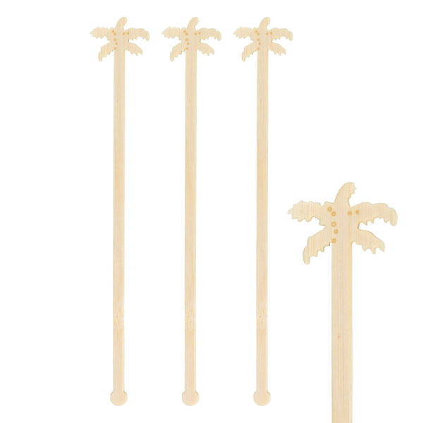 Rührstäbchen "Palme" aus Bambus, 17,5 cm, 100 Stk.