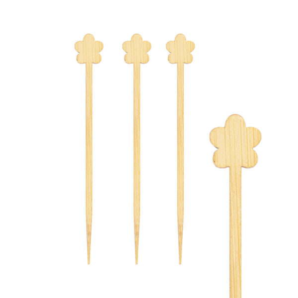 Picker "Blume" aus Bambus, 9cm, 200 Stk.