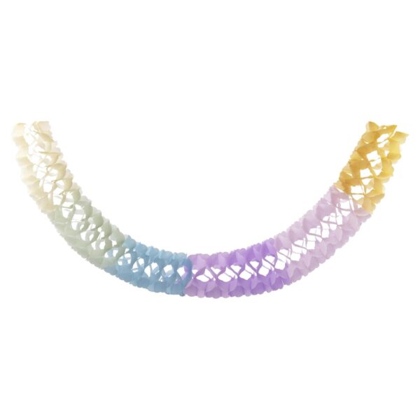 Girlande "Pastellfarben" aus Papier, schwer entflammbar, O17cm, 3.6m, 1 Stk.