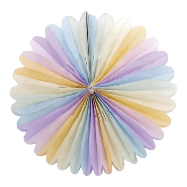 Rosette "Pastellfarben" aus Papier, schwer entflammbar O70cm, 1 Stk.