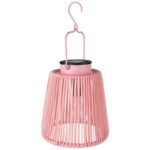 Solarlaterne Gartenlaterne Outdoor aus Metall LED pastellrosa, 22cm – Bild 2