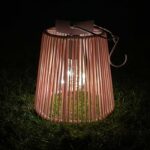 Solarlaterne Gartenlaterne Outdoor aus Metall LED pastellrosa, 22cm – Bild 3