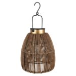 Solarlaterne Gartenlaterne Outdoor aus Metall/Rattan LED gold/natur, 24cm – Bild 2