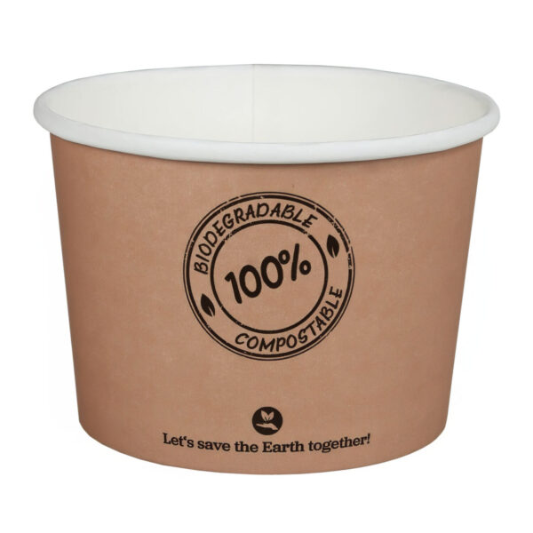Suppenbecher ToGo Verpackung aus Karton 450ml O11.5cm bis 100°C, 25 Stk.