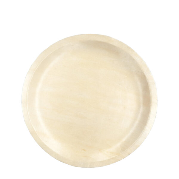 Holzteller Einwegteller aus Pappelholz rund O26cm, 25 Stk.