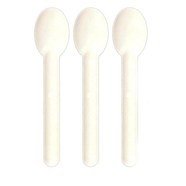 Löffel aus Bagasse, naturweiß, 15.5cm, 100Stk.